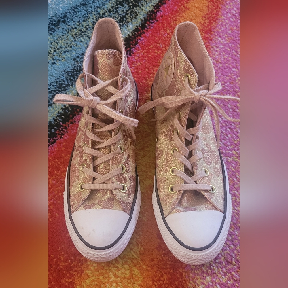 Converse Metallic Camoflage Hi-top Womens 9 Mens 7